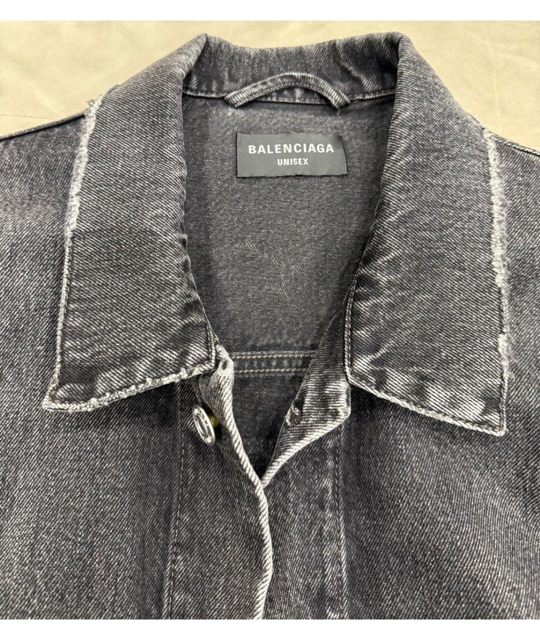 BALENCIAGA Антрацитовая деним куртка, фото 3