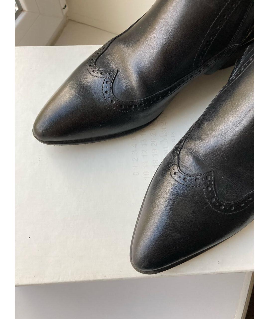 MAISON MARGIELA Черные кожаные полусапоги, фото 4