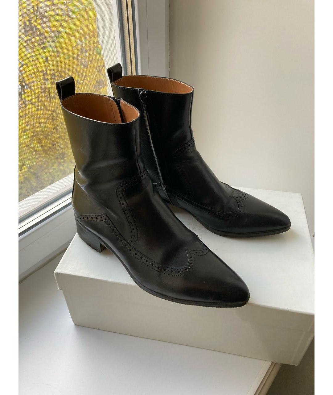 MAISON MARGIELA Черные кожаные полусапоги, фото 2