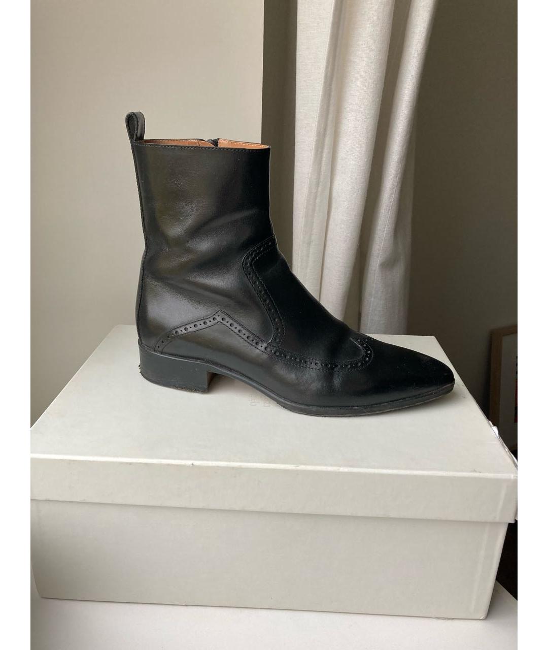 MAISON MARGIELA Черные кожаные полусапоги, фото 9