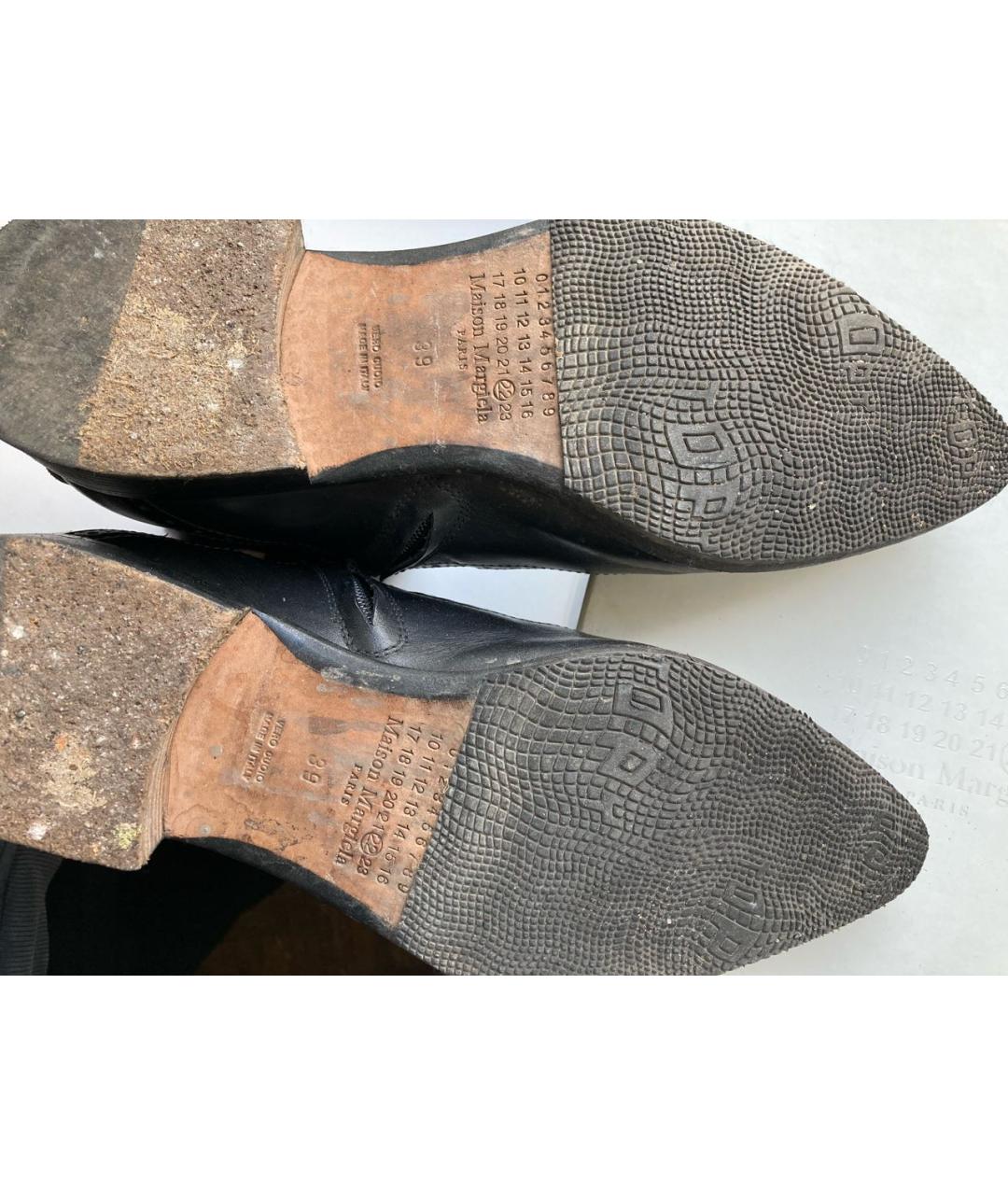 MAISON MARGIELA Черные кожаные полусапоги, фото 5