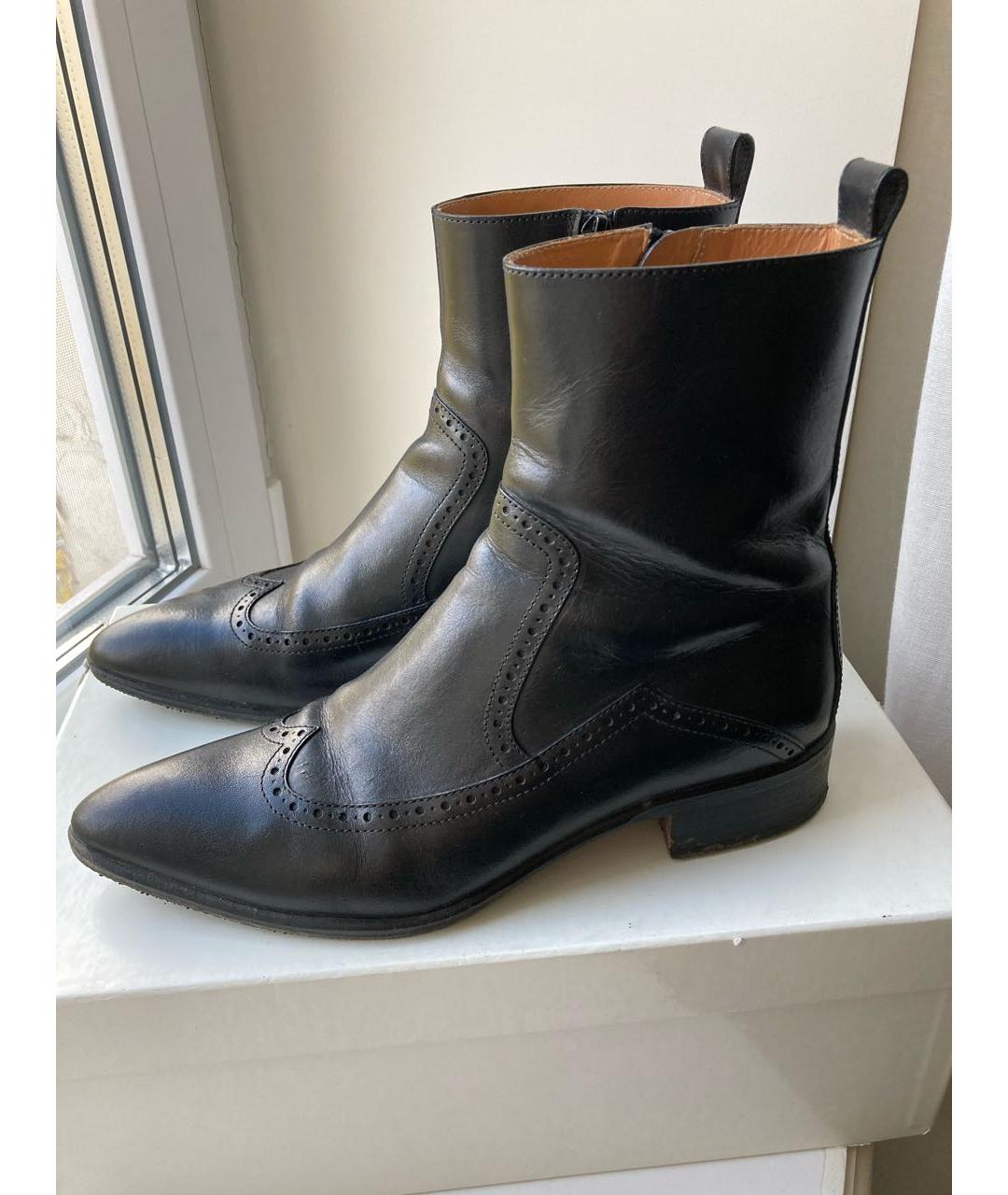 MAISON MARGIELA Черные кожаные полусапоги, фото 8