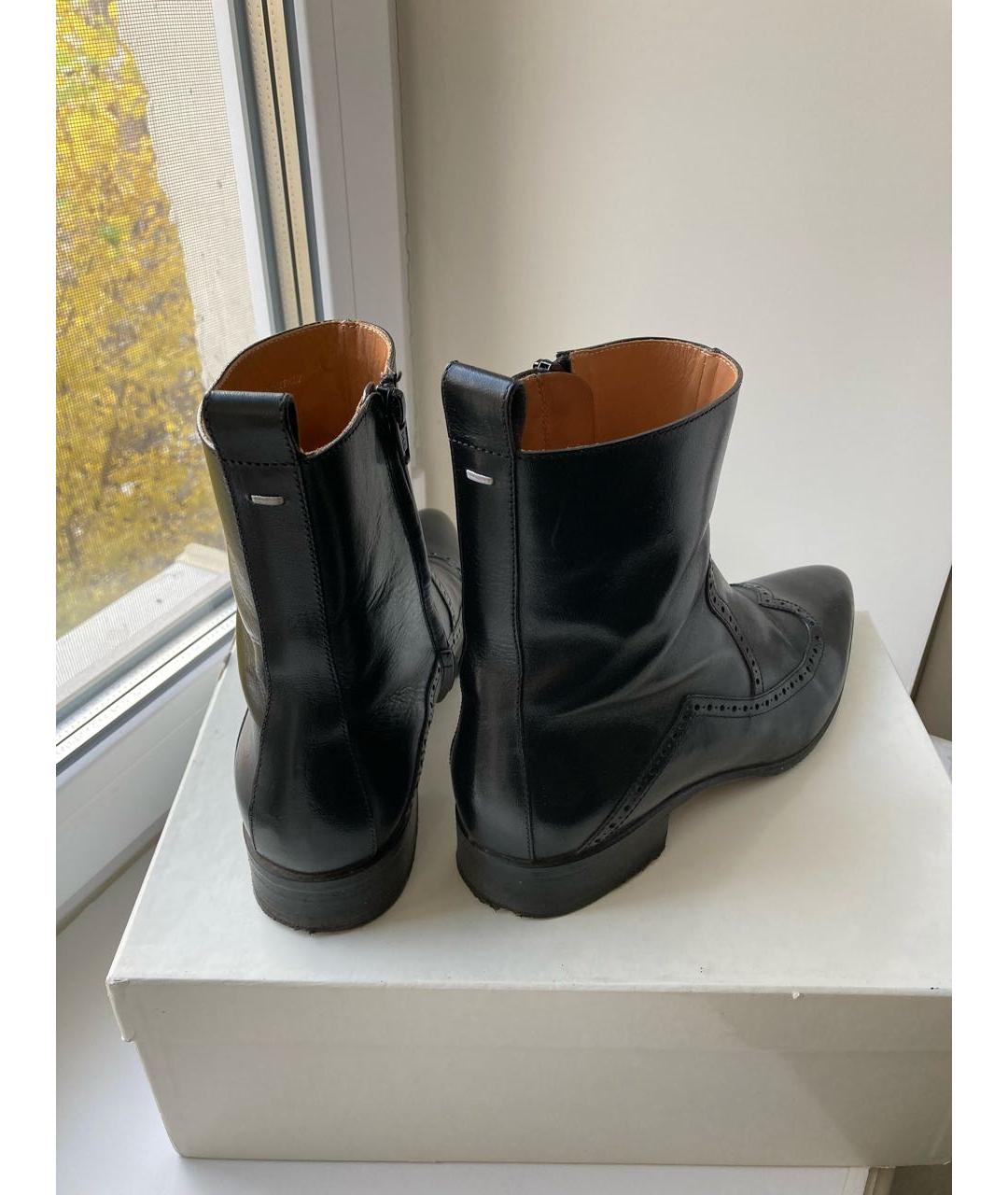 MAISON MARGIELA Черные кожаные полусапоги, фото 3