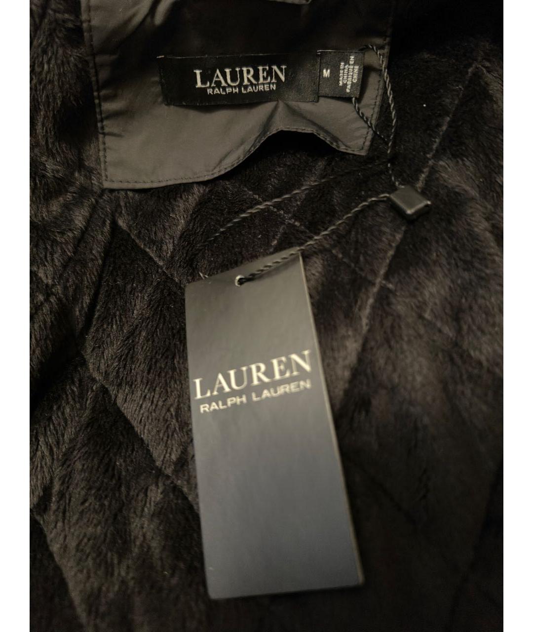 RALPH LAUREN Черное полиэстеровое пальто, фото 4