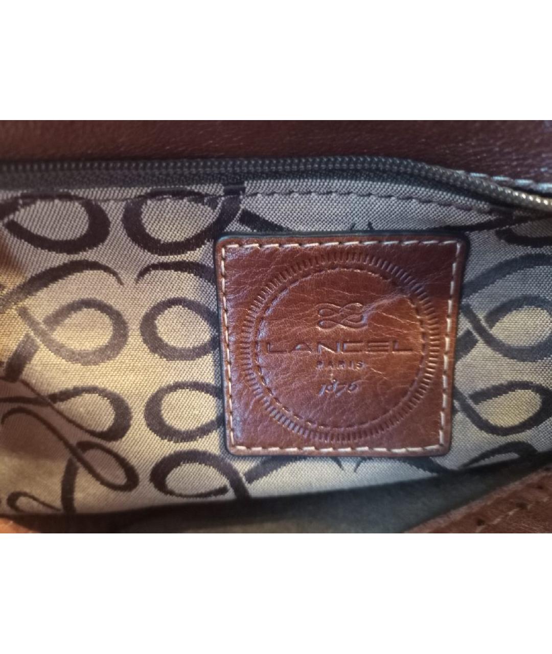 LANCEL Коричневая кожаная сумка тоут, фото 5
