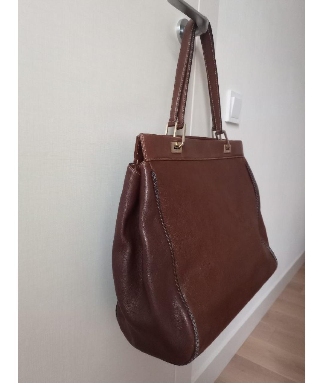 LANCEL Коричневая кожаная сумка тоут, фото 2