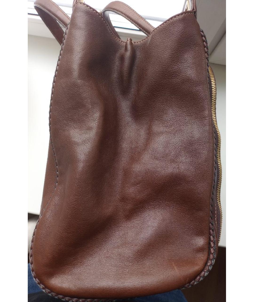 LANCEL Коричневая кожаная сумка тоут, фото 8