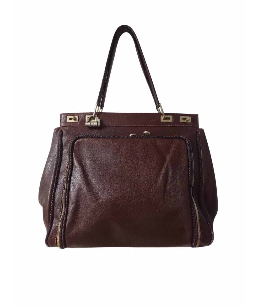 LANCEL Коричневая кожаная сумка тоут, фото 1