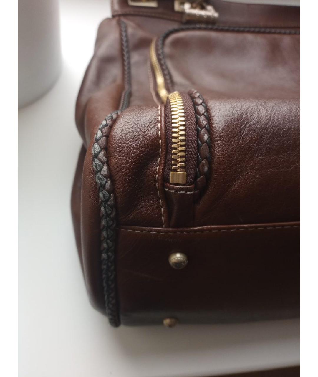 LANCEL Коричневая кожаная сумка тоут, фото 3