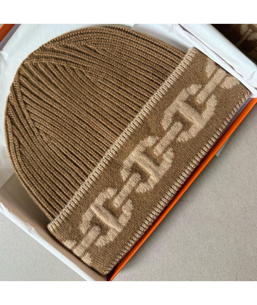 HERMES Коричневые кашемировые перчатки, фото 3
