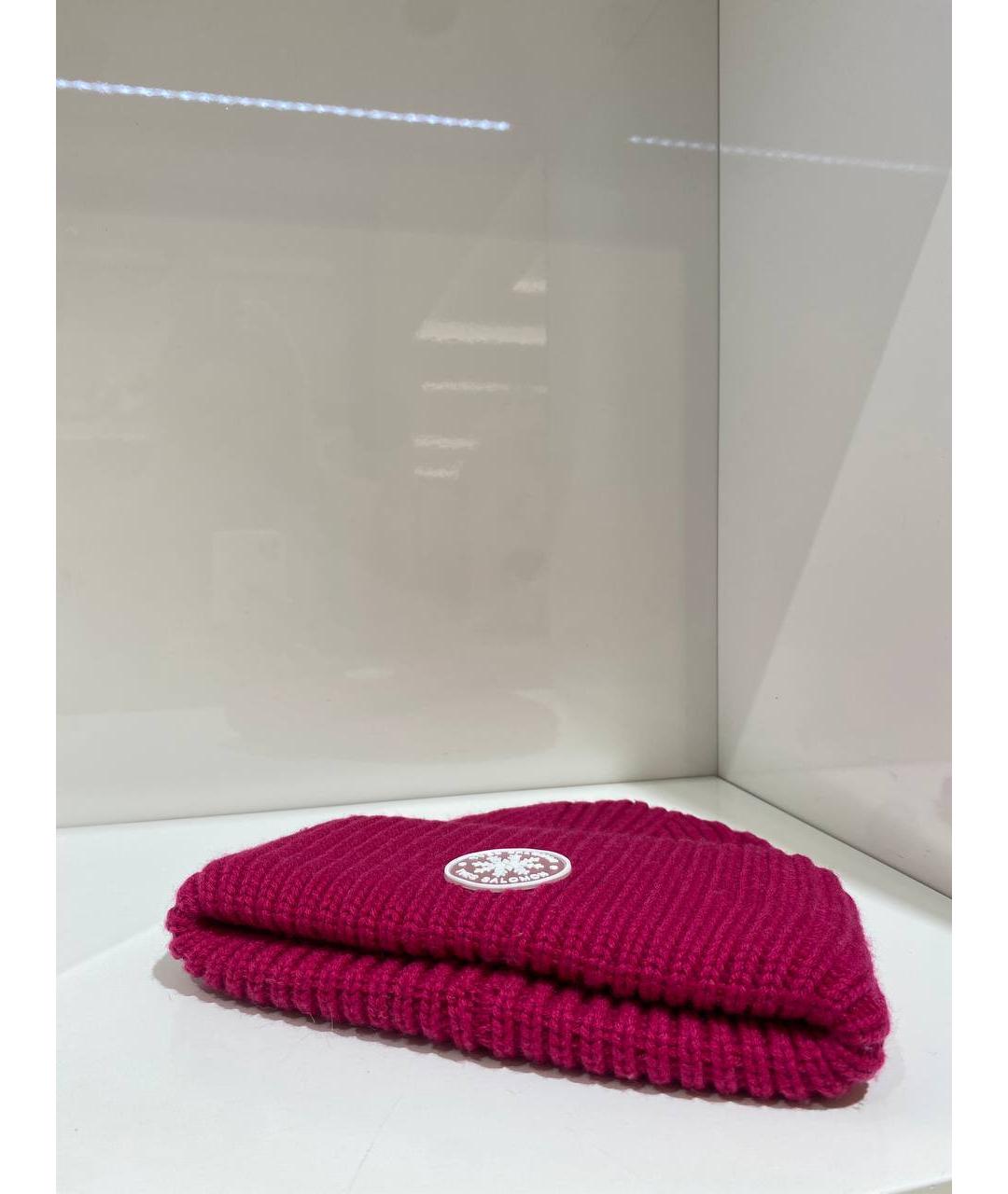 YVES SALOMON Розовая шерстяная шапка, фото 3