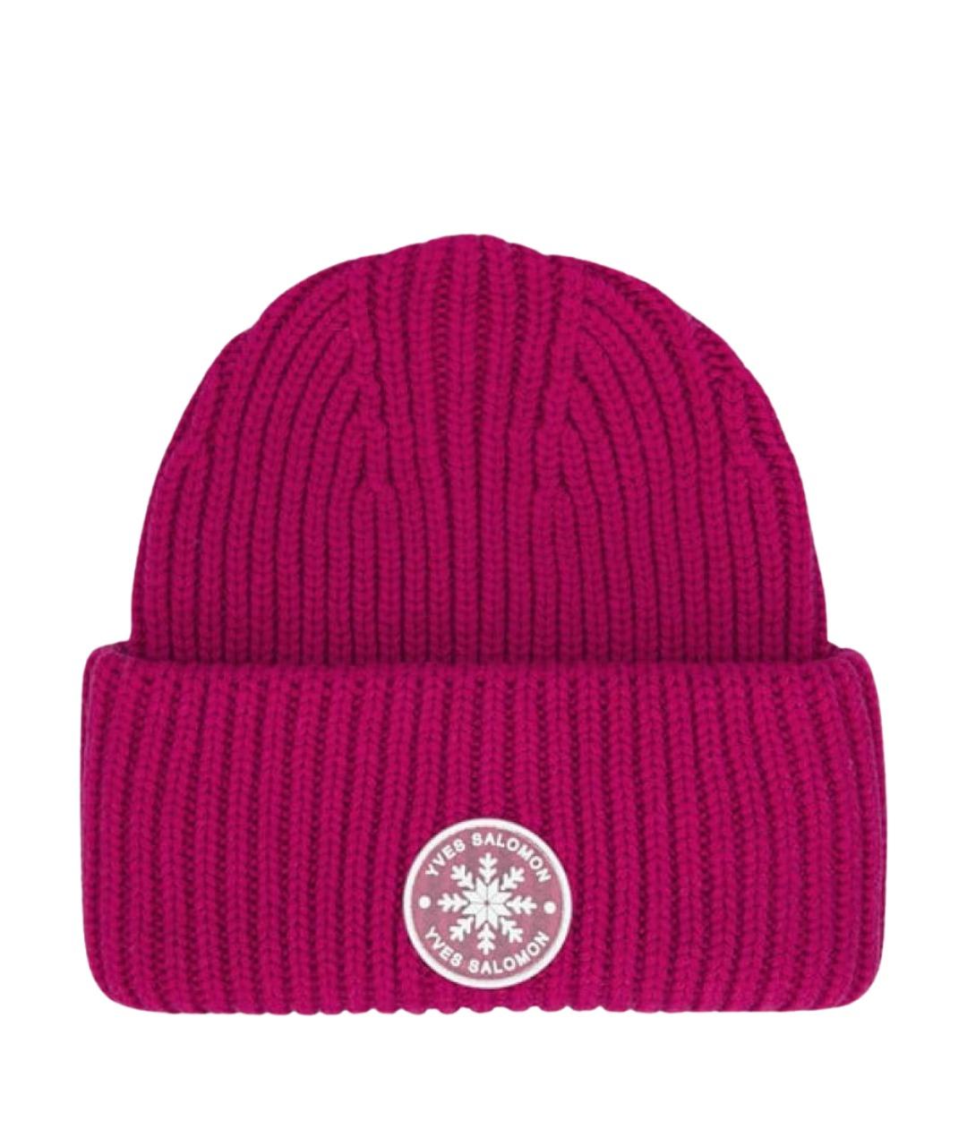 YVES SALOMON Розовая шерстяная шапка, фото 1