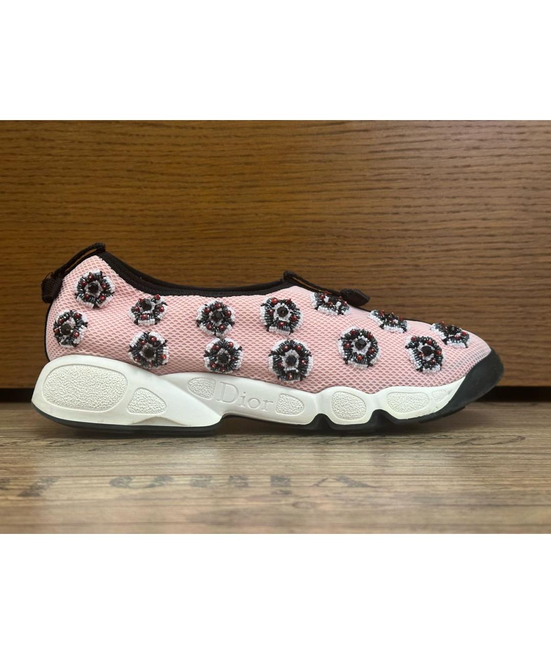 CHRISTIAN DIOR Коралловые текстильные кроссовки, фото 5