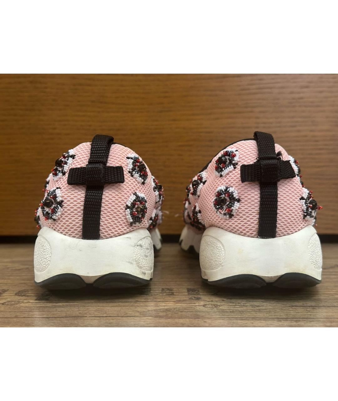 CHRISTIAN DIOR Коралловые текстильные кроссовки, фото 4