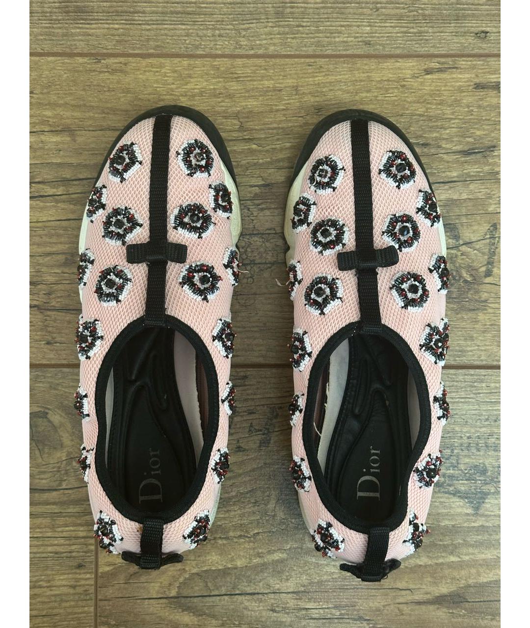 CHRISTIAN DIOR Коралловые текстильные кроссовки, фото 3