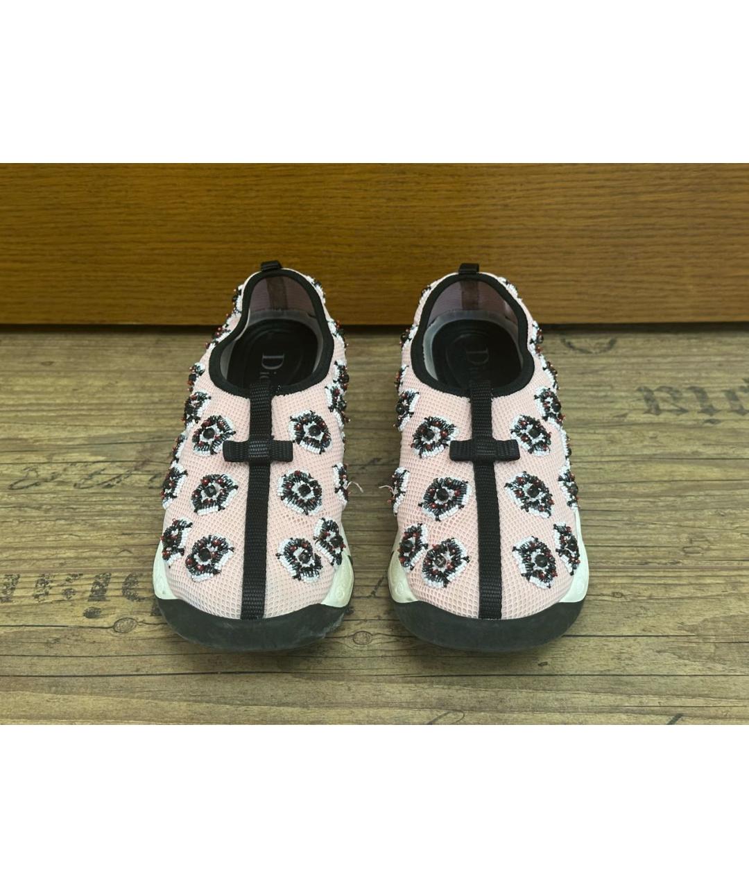 CHRISTIAN DIOR Коралловые текстильные кроссовки, фото 2