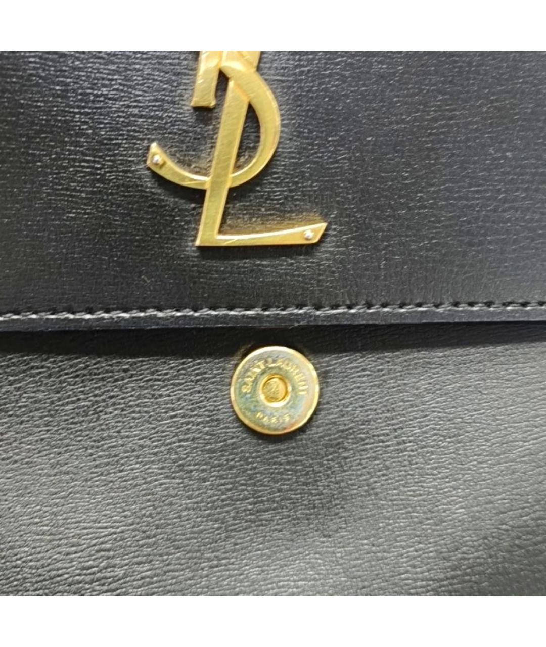 SAINT LAURENT Черная кожаная сумка через плечо, фото 7
