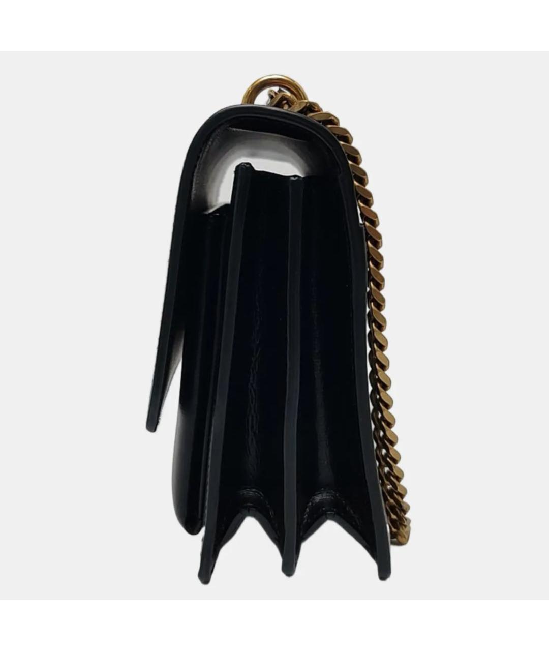 SAINT LAURENT Черная кожаная сумка через плечо, фото 2