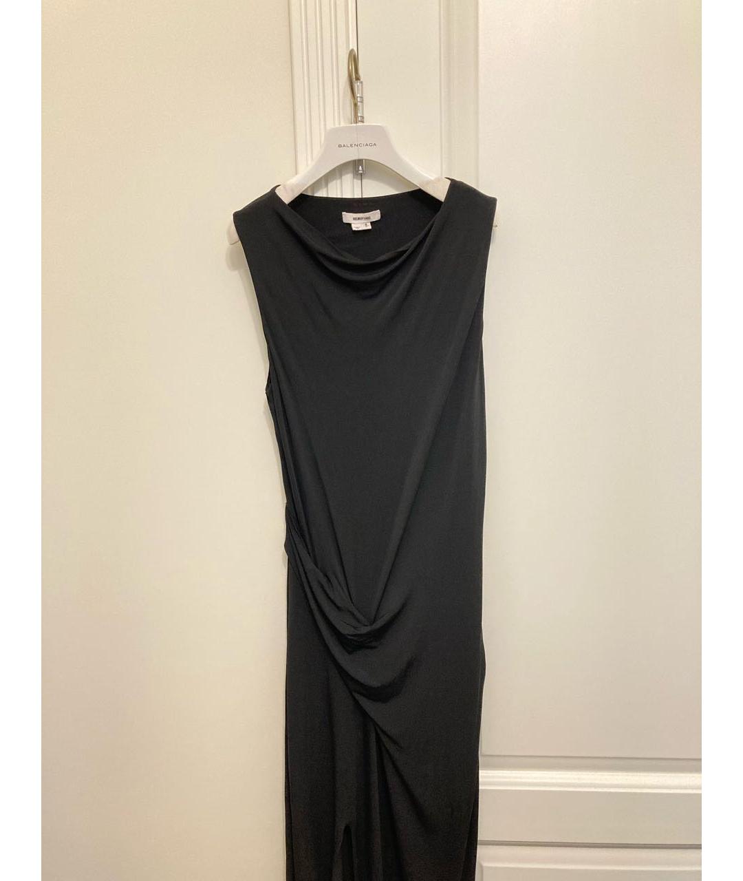 HELMUT LANG Черное вискозное вечернее платье, фото 3