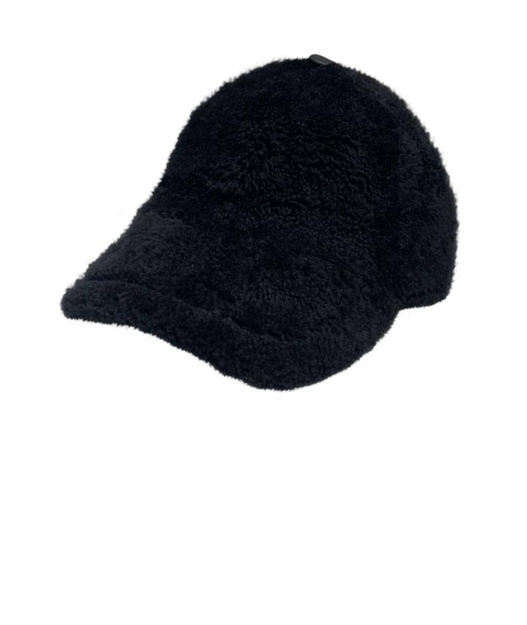 YVES SALOMON Черная шерстяная кепка, фото 1