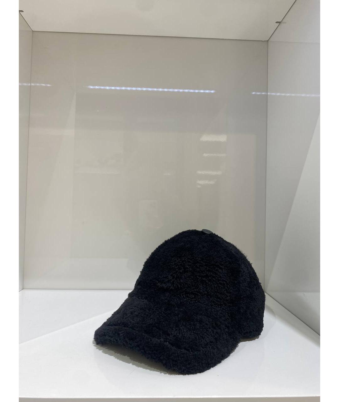 YVES SALOMON Черная шерстяная кепка, фото 3