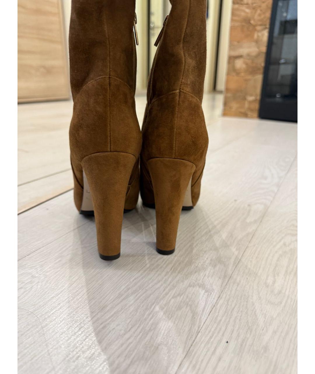LE SILLA Коричневые замшевые сапоги, фото 4