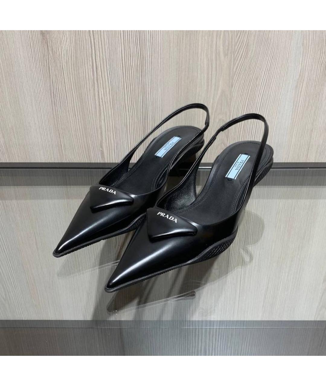 PRADA Черные кожаные туфли, фото 2