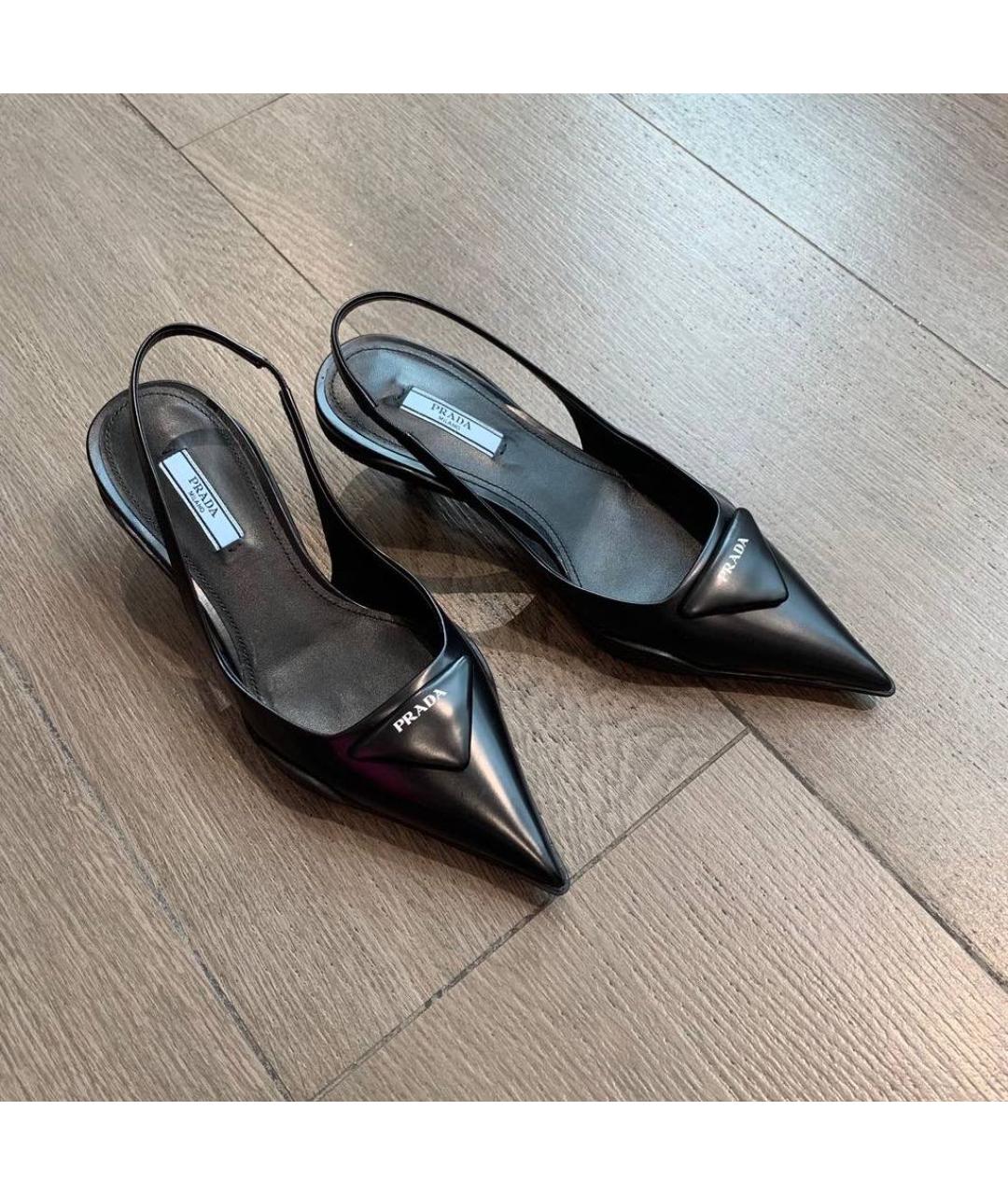 PRADA Черные кожаные туфли, фото 3