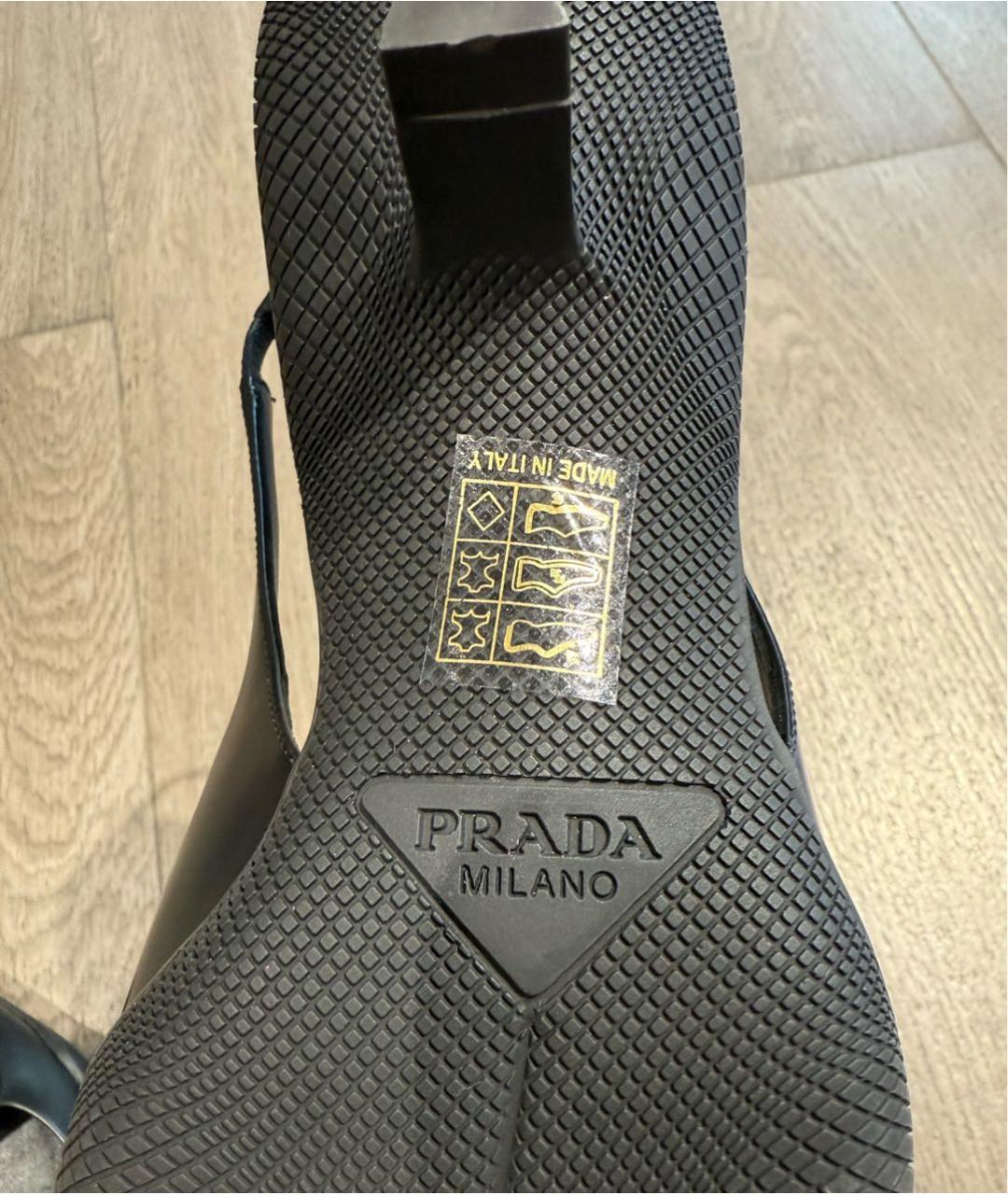PRADA Черные кожаные туфли, фото 7