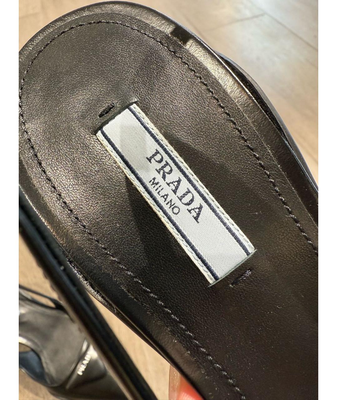 PRADA Черные кожаные туфли, фото 6