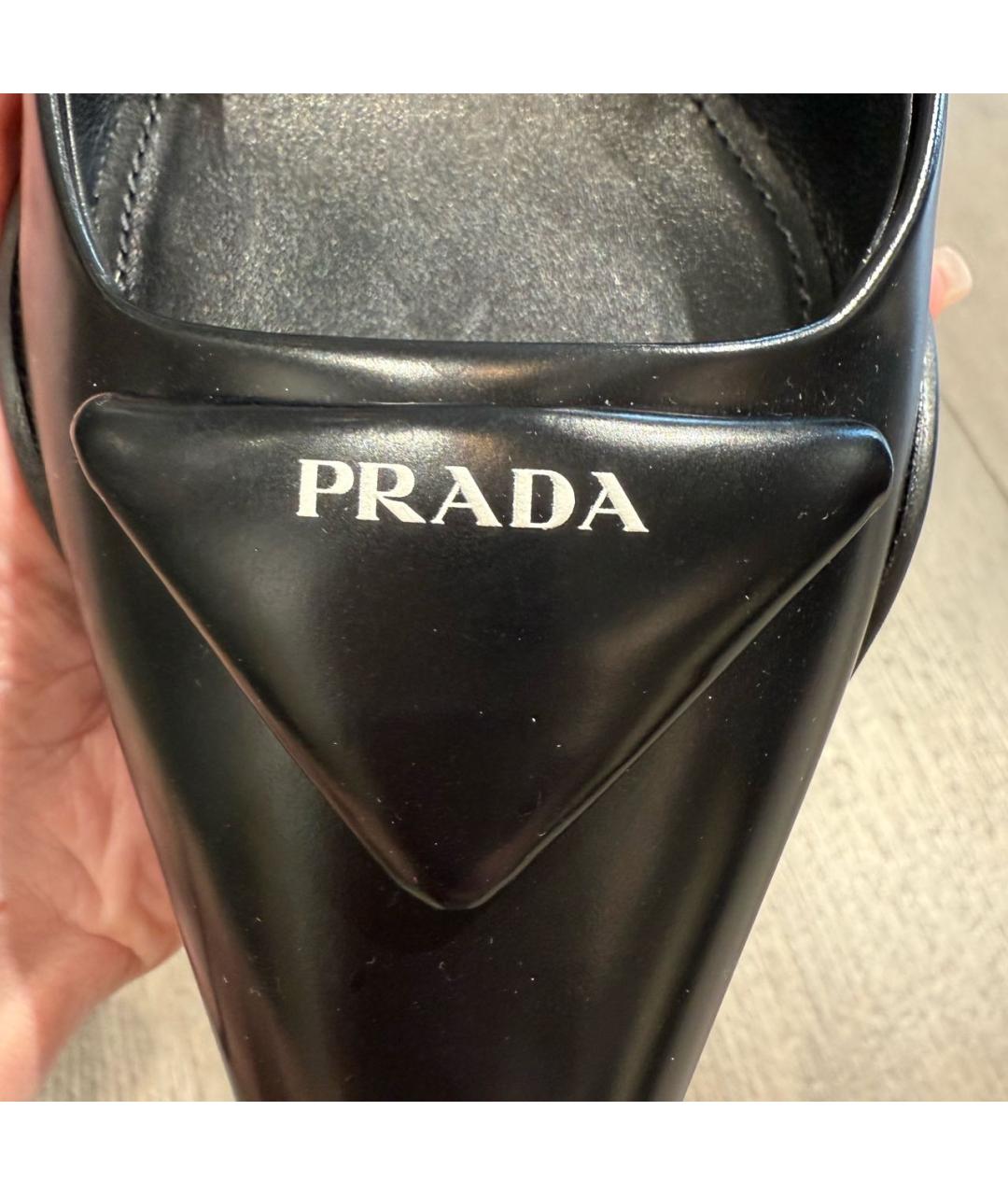 PRADA Черные кожаные туфли, фото 4