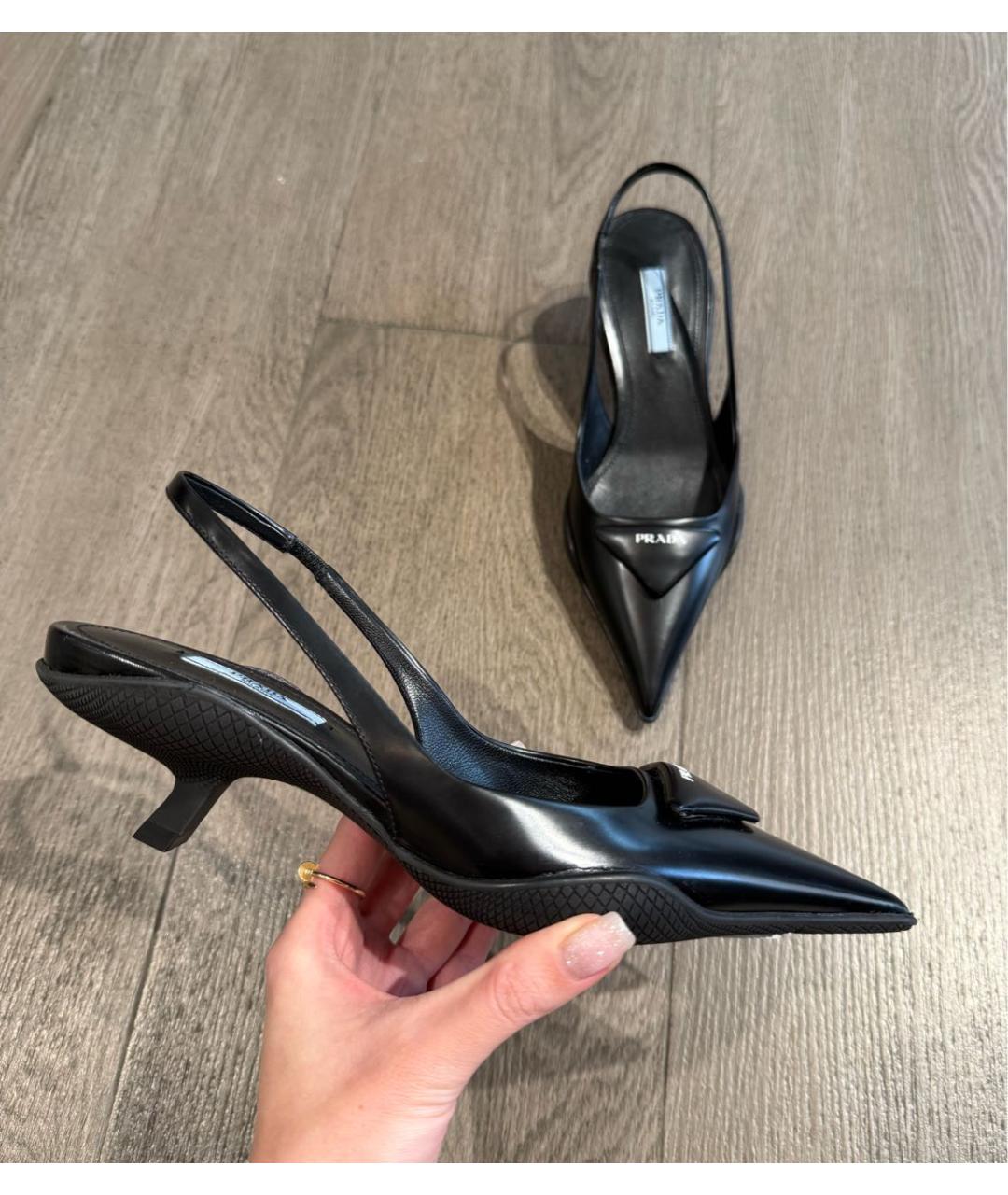 PRADA Черные кожаные туфли, фото 9