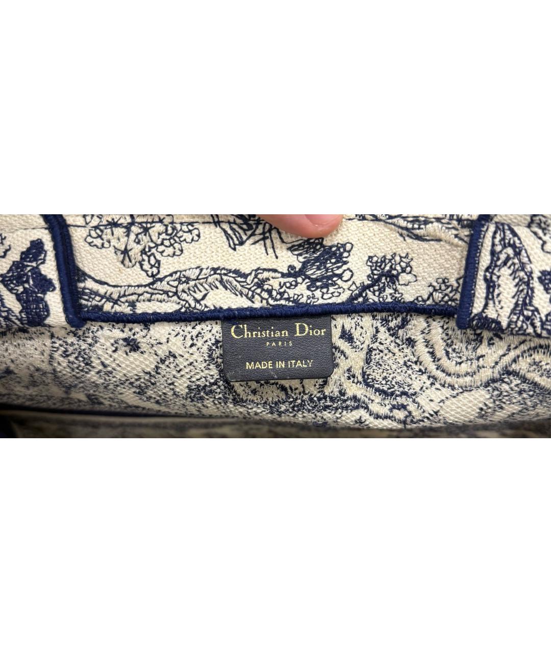 CHRISTIAN DIOR Белая тканевая сумка тоут, фото 4