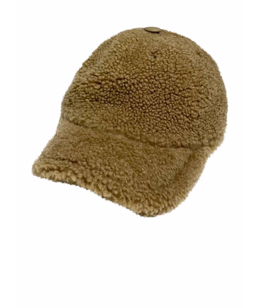 YVES SALOMON Бежевая шерстяная кепка, фото 1