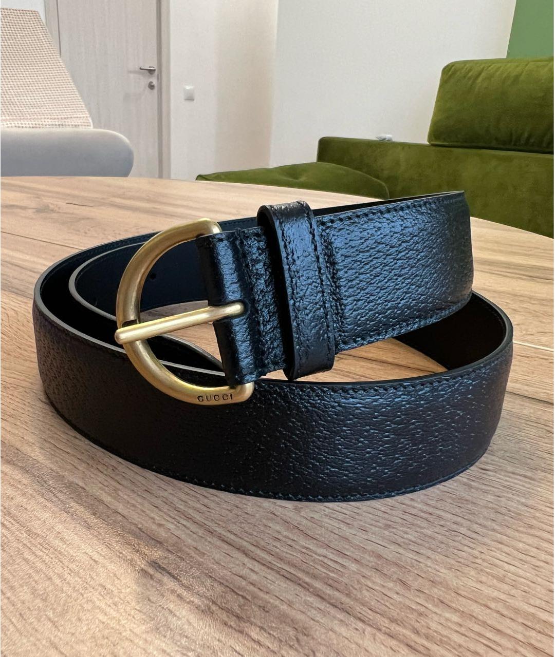 GUCCI Черный кожаный ремень, фото 5