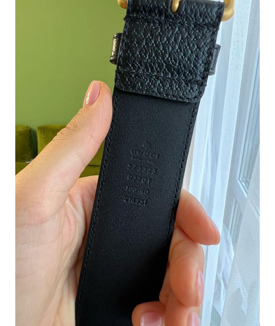 GUCCI Черный кожаный ремень, фото 4