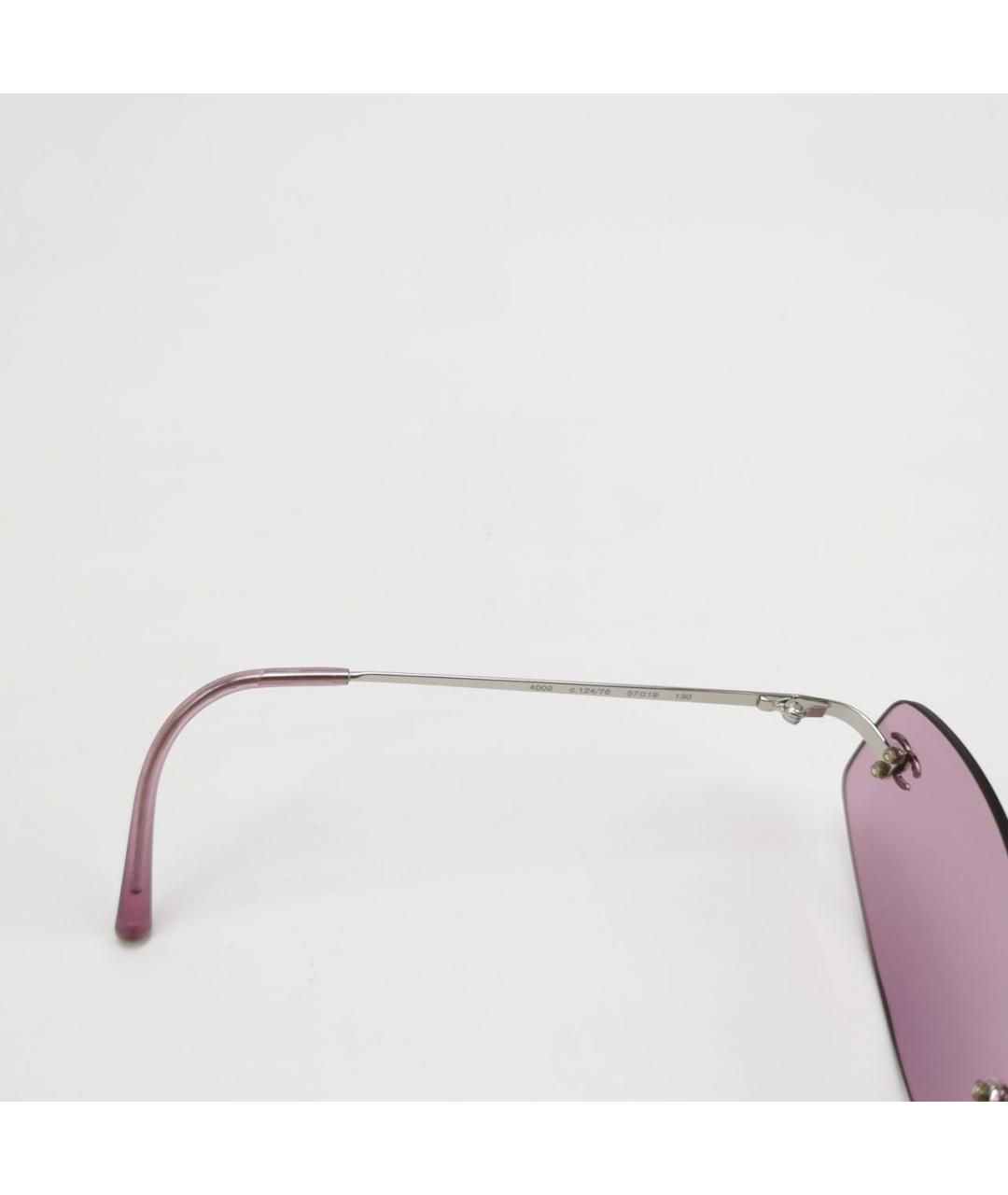CHANEL Розовые металлические солнцезащитные очки, фото 6