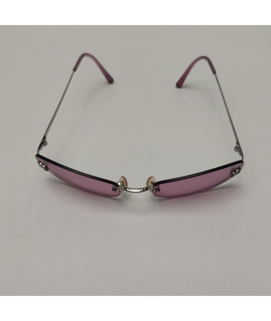 CHANEL Розовые металлические солнцезащитные очки, фото 8