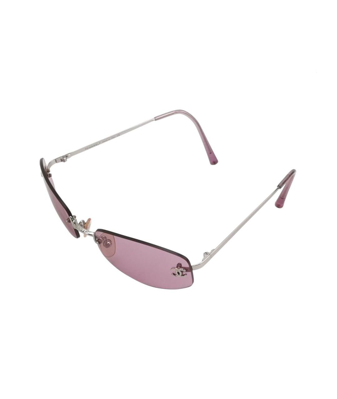 CHANEL Розовые металлические солнцезащитные очки, фото 1