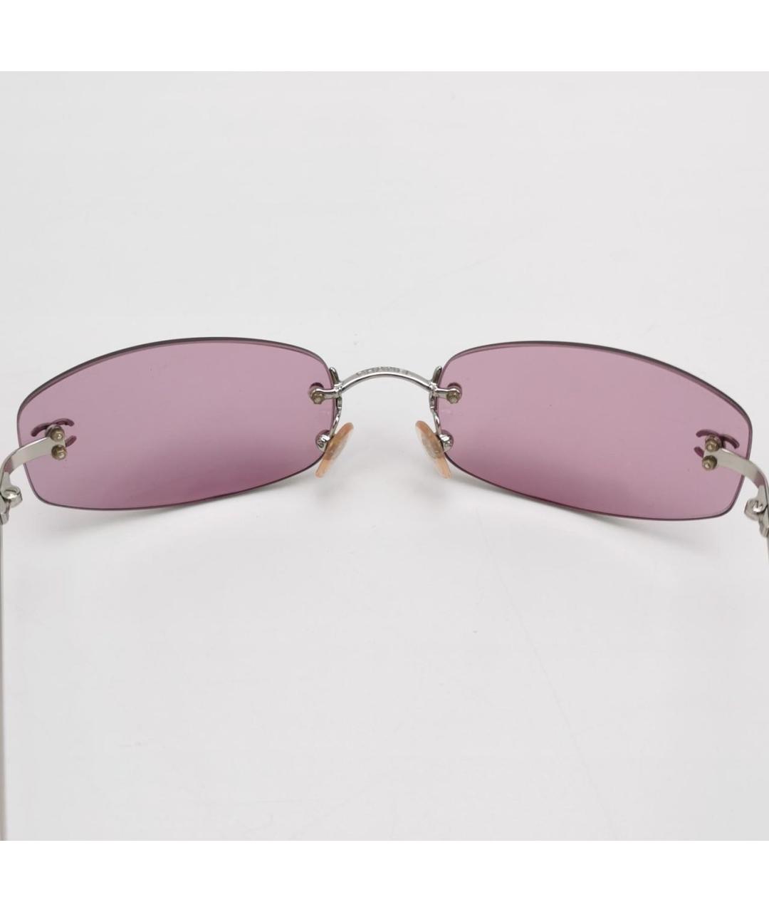 CHANEL Розовые металлические солнцезащитные очки, фото 7