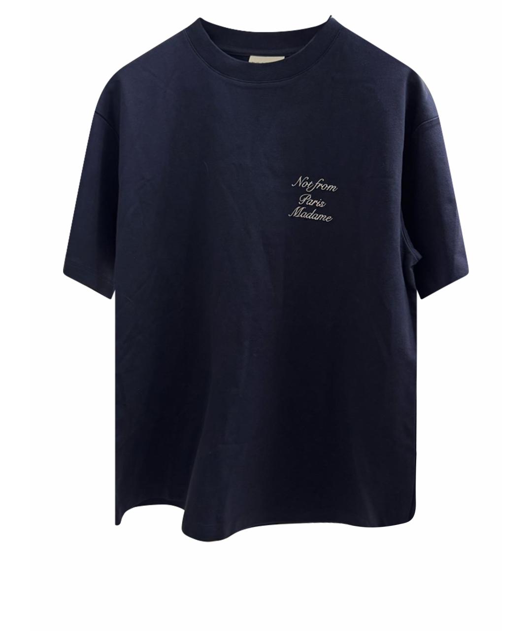 Drole de Monsieur Темно-синяя хлопковая футболка, фото 1