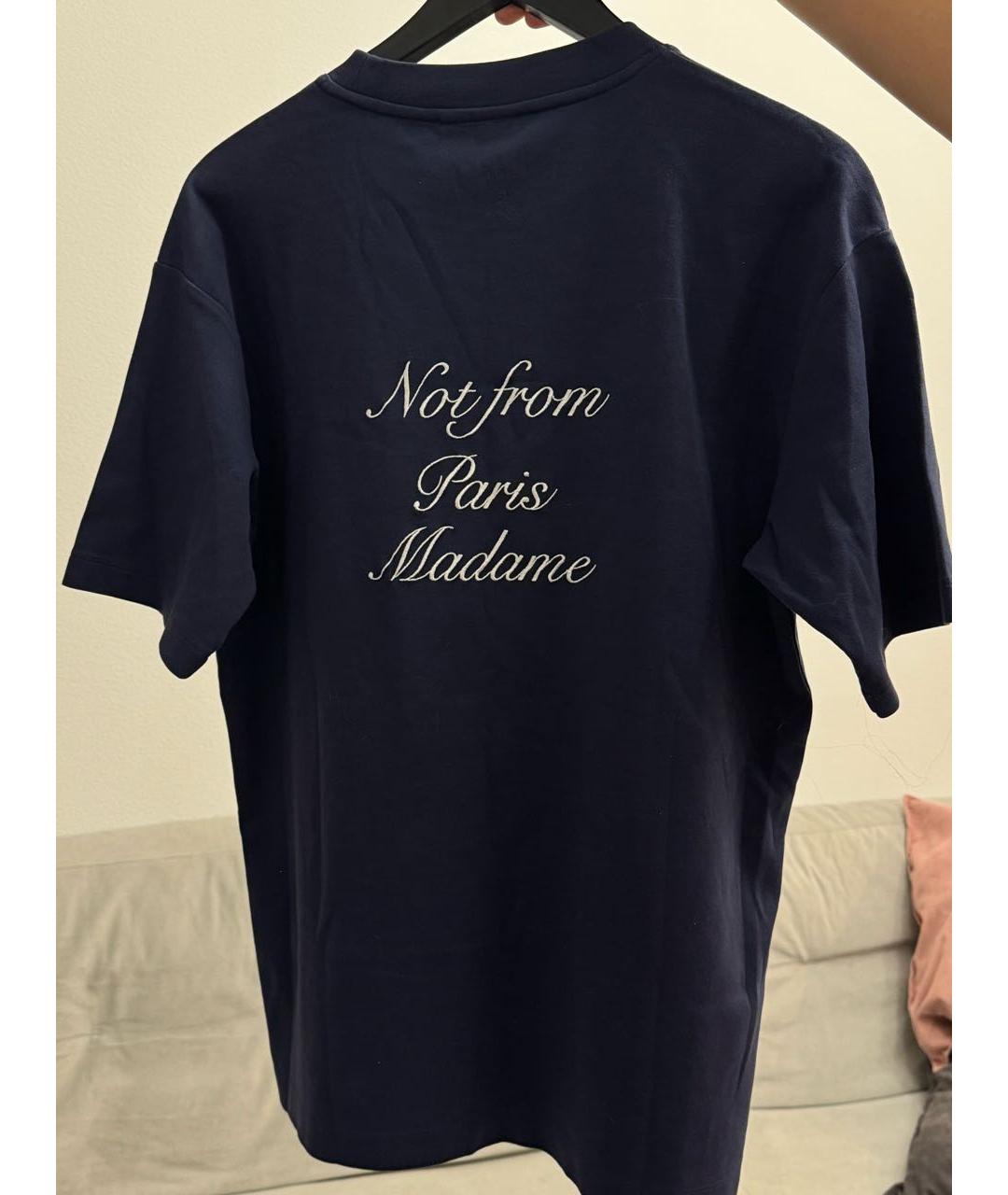 Drole de Monsieur Темно-синяя хлопковая футболка, фото 2