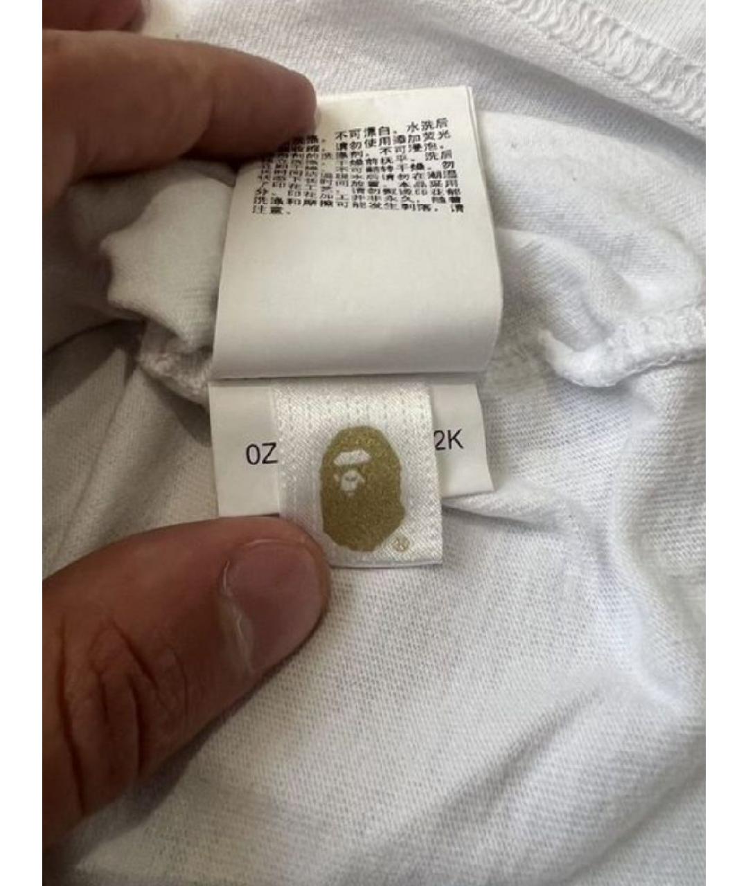 A BATHING APE Белая хлопковая футболка, фото 3