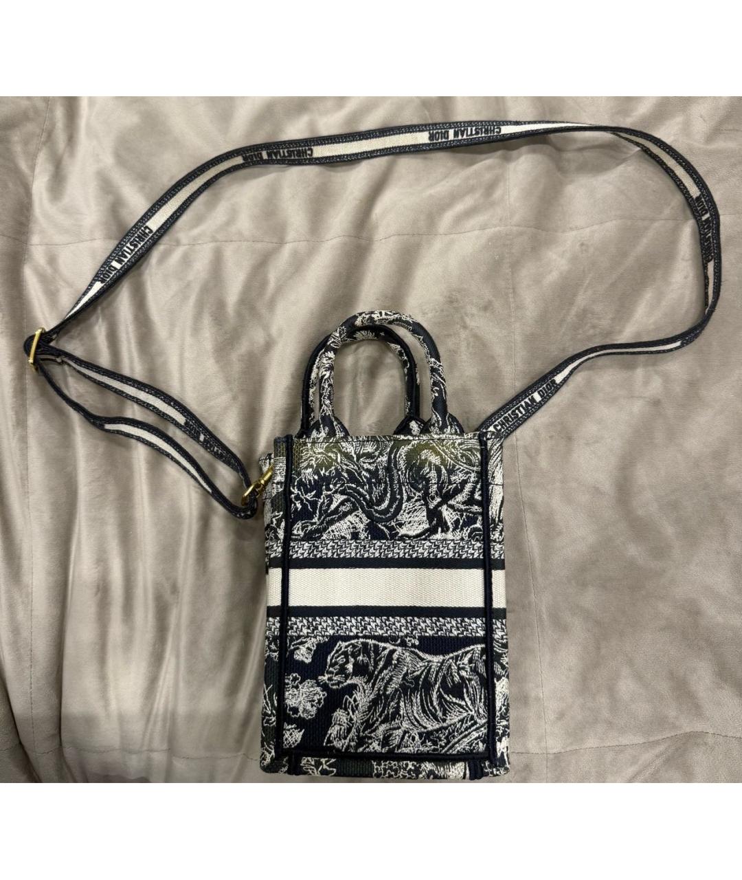 CHRISTIAN DIOR Белая тканевая сумка через плечо, фото 3