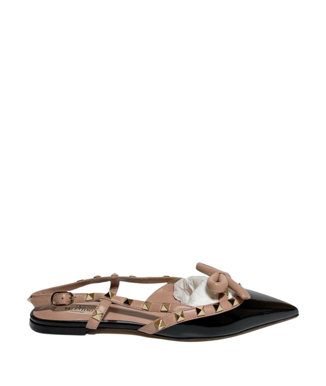 VALENTINO Черные балетки из лакированной кожи, фото 1