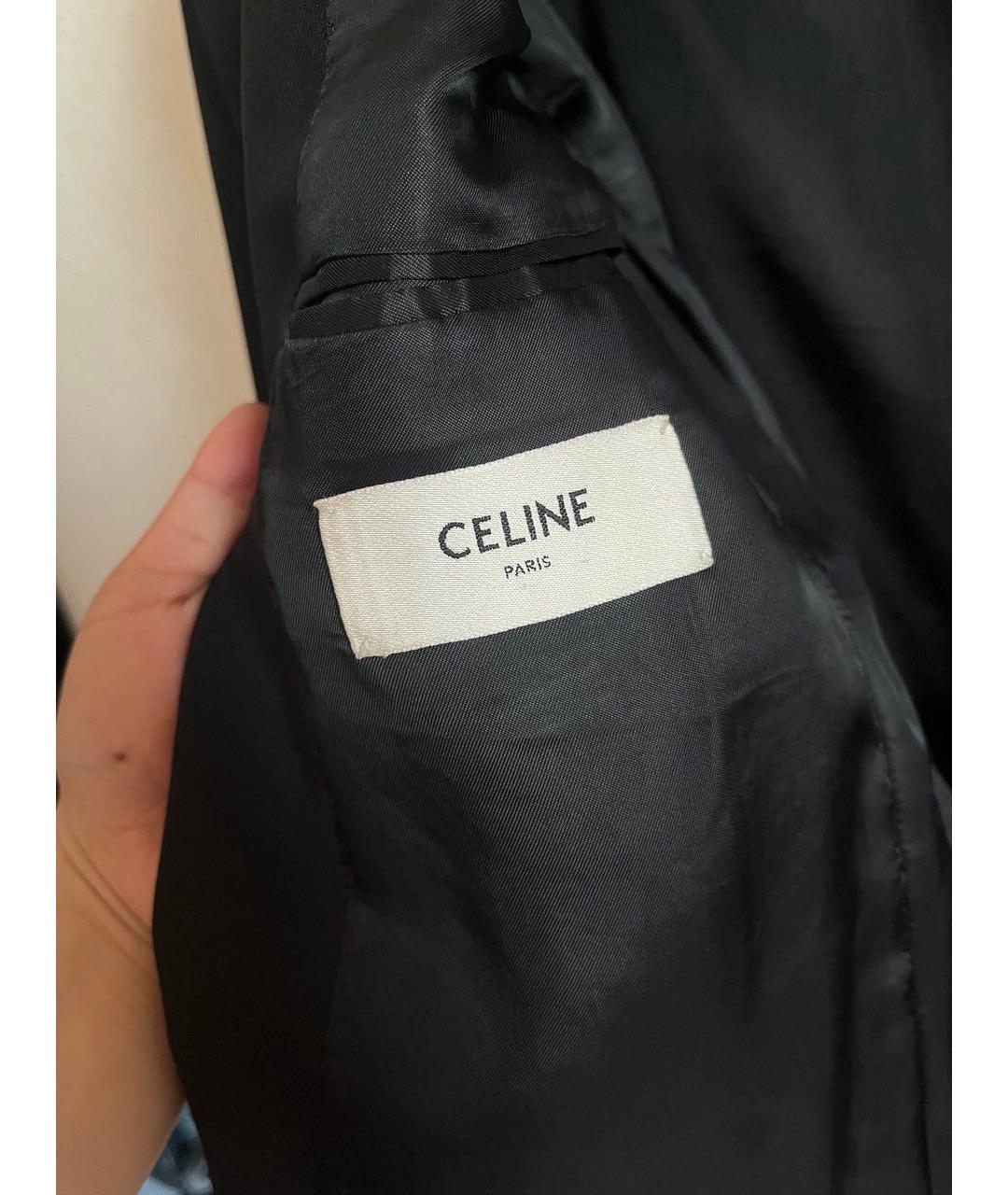 CELINE Черный шерстяной жакет/пиджак, фото 4