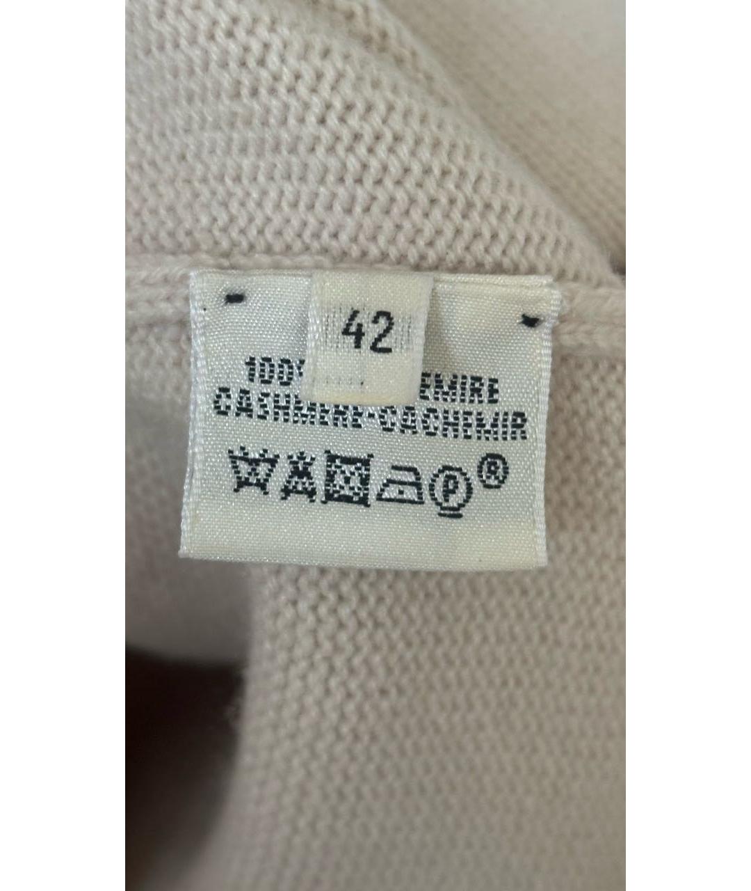 HERMES Бежевое кашемировое повседневное платье, фото 5