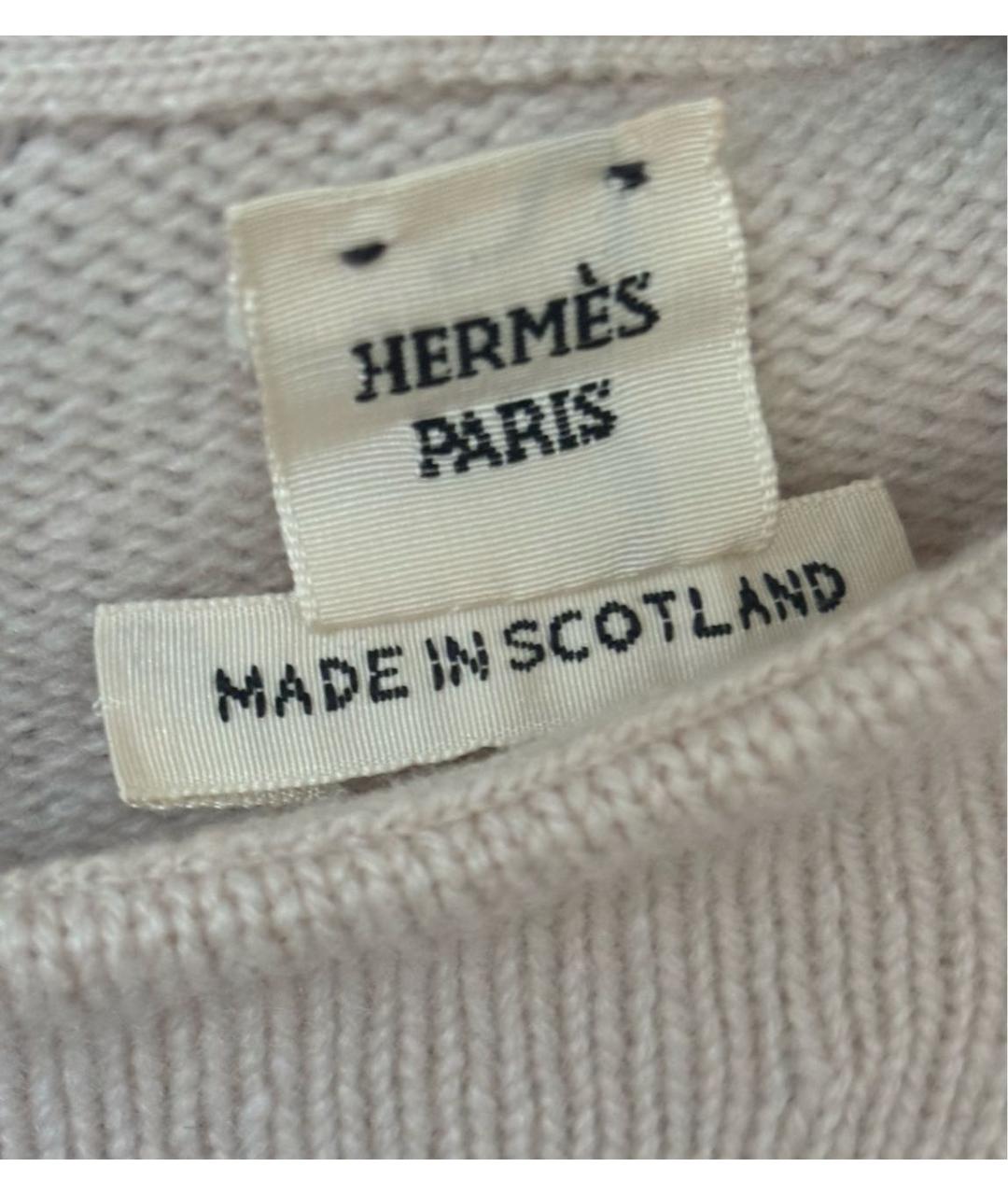 HERMES Бежевое кашемировое повседневное платье, фото 4