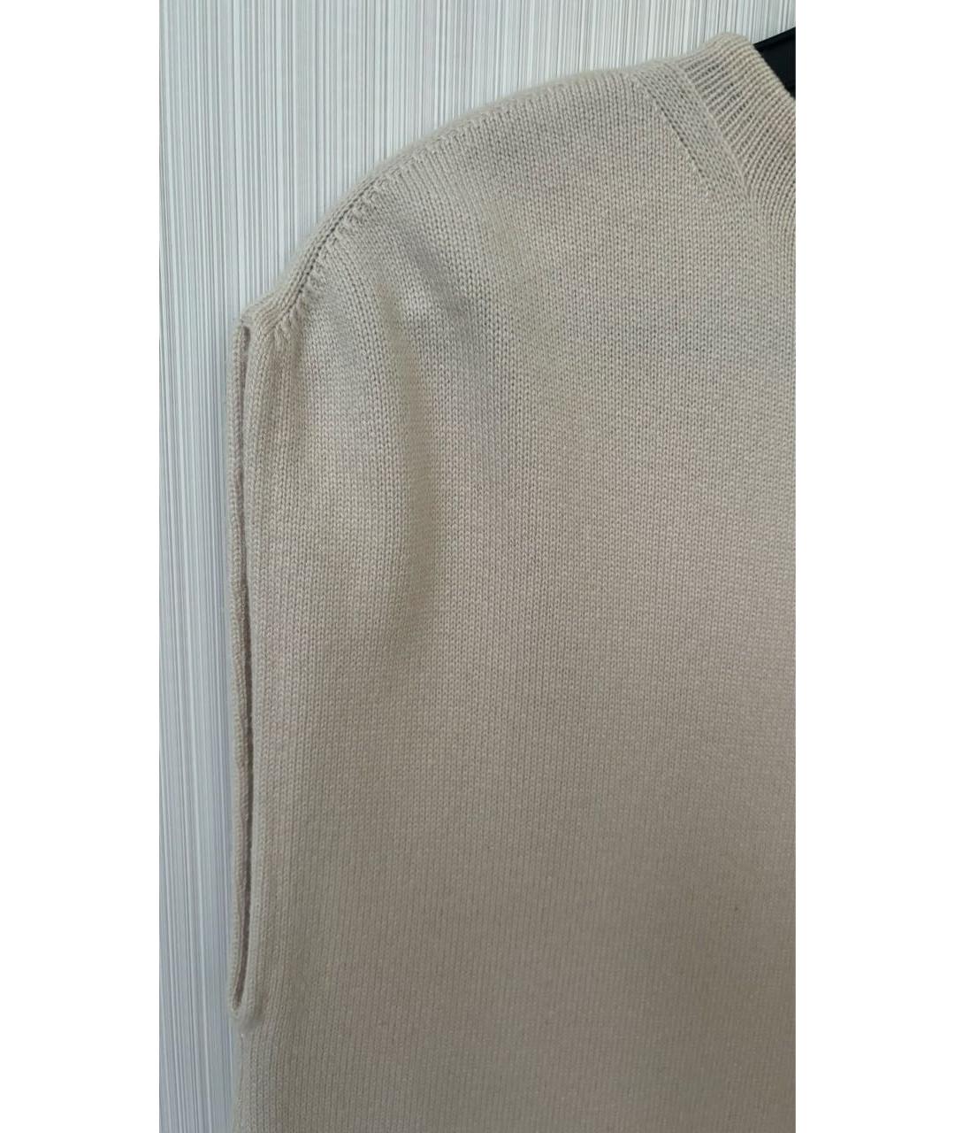 HERMES Бежевое кашемировое повседневное платье, фото 6