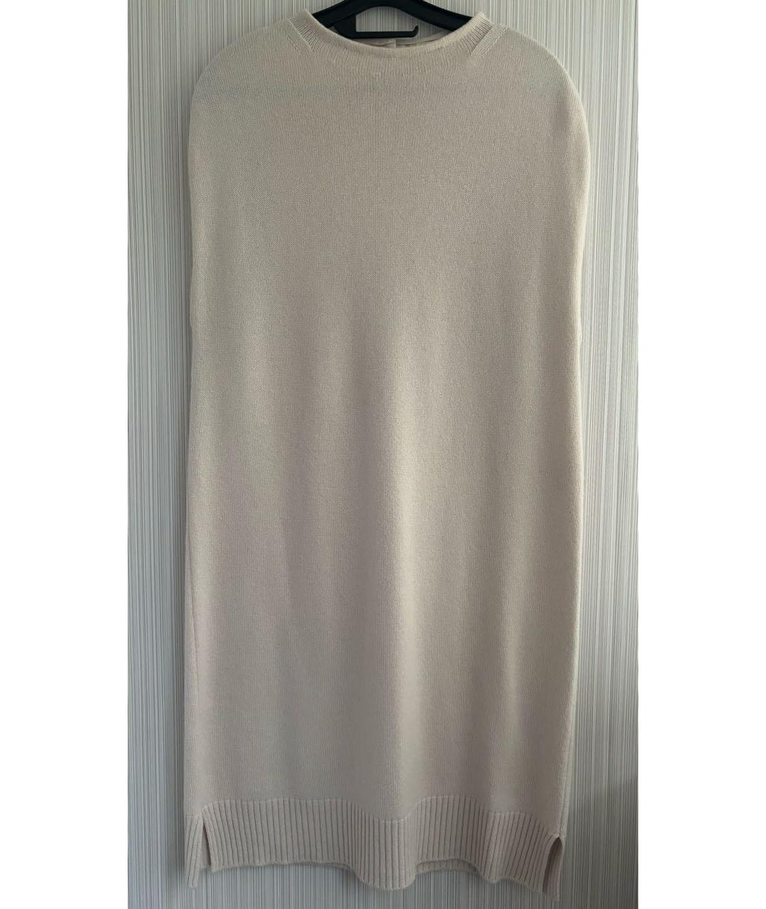 HERMES Бежевое кашемировое повседневное платье, фото 9